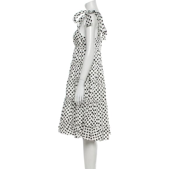 Dolce & Gabbana Polka-Dot Cotton-Poplin Mini Dress - XS - White/Black - Picture 5 of 5